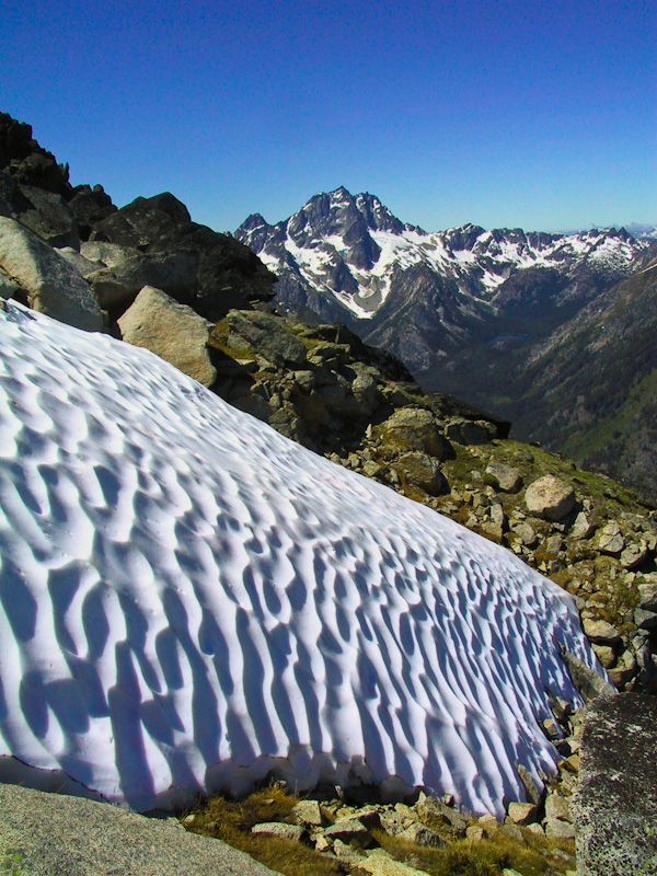 Summer Snow Bank And Mount Stuart